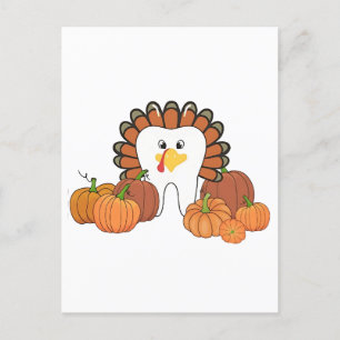 Thanksgiving Turkey Dental Dentist Teeth  Announcement Postcard