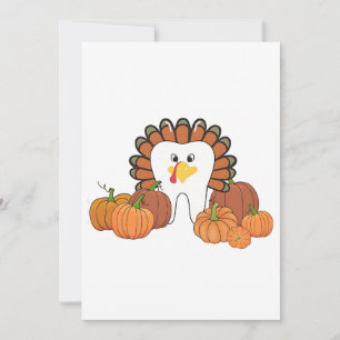 Thanksgiving Turkey Dental Dentist Teeth  Invitation