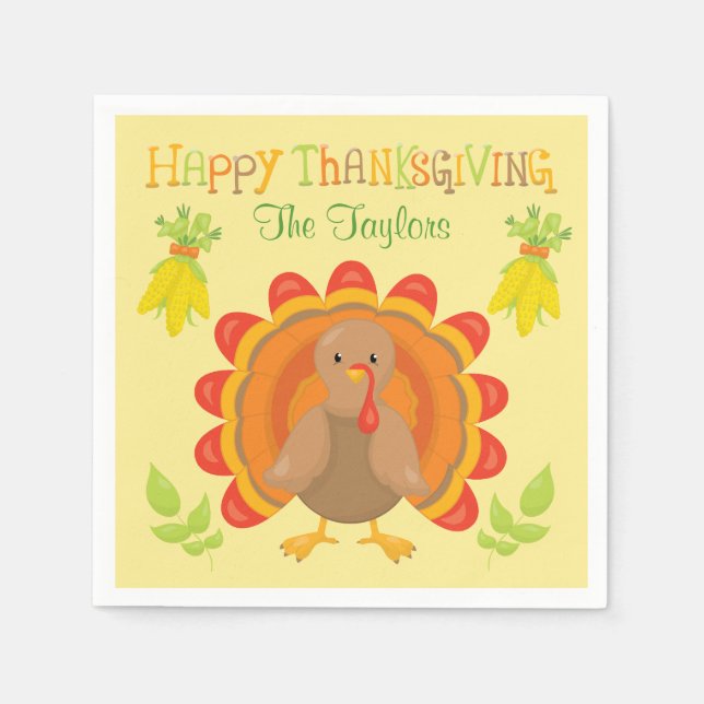 Thanksgiving Turkey Dinner Napkin (Front)