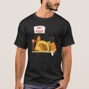 Thanksgiving Turkey Eat Pizza Adult Vegan Kids T-Shirt