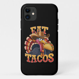 Thanksgiving Turkey Eat Tacos  Funny Mexican  iPhone 11 Case