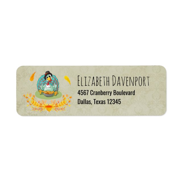 Thanksgiving Turkey Eating Pumpkin Pie (Front)