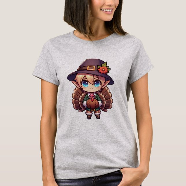 Thanksgiving Turkey Elf T-Shirt (Front)