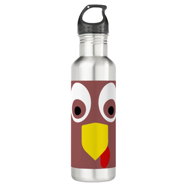 Thanksgiving Turkey Face 710 Ml Water Bottle (Front)