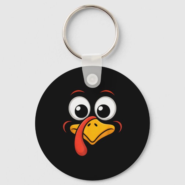 Thanksgiving Turkey Face Matching Family Costume G Keychain (Front)