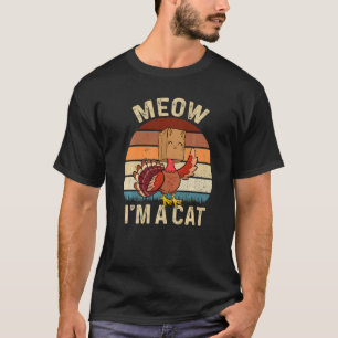 Thanksgiving  Turkey Fake Cat Retro Vinage Cats T-Shirt