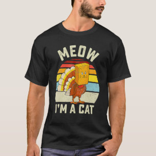 Thanksgiving Turkey Fake Cat Retro Women Men Kids T-Shirt