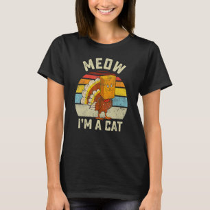 Thanksgiving Turkey Fake Cat Retro Women Men Kids T-Shirt