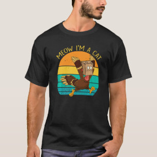 Thanksgiving Turkey Fake Cat Retro Women Men Kids T-Shirt