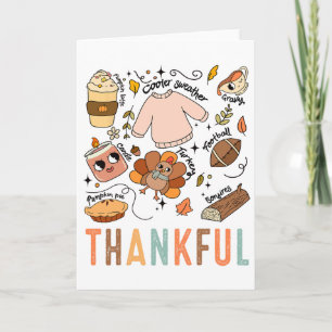 Thanksgiving Turkey Fall Thankful Graphic Familywo Card