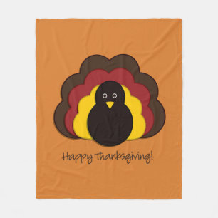 Thanksgiving turkey fleece blanket