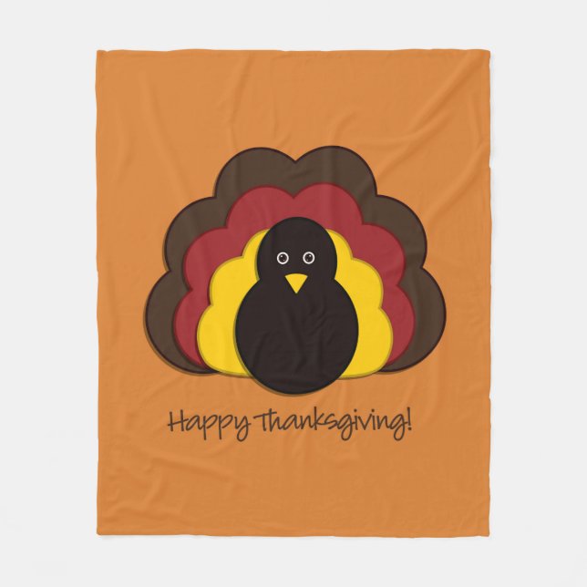 Thanksgiving turkey fleece blanket (Front)