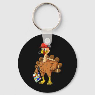 Thanksgiving Turkey Football Coach Fun Boys Kids T Keychain