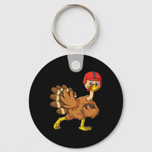 Thanksgiving Turkey Football Player Trophy Award P Keychain