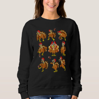 Thanksgiving Turkey Football Players Quarterback R Sweatshirt