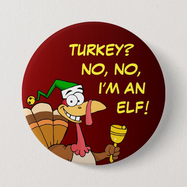 Thanksgiving Turkey Funny Disguise for Christmas 3 Inch Round Button (Front)