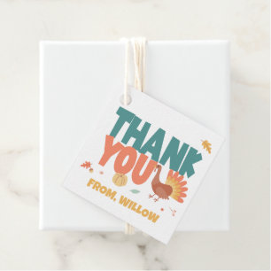 Thanksgiving Turkey Gobble Birthday Thank You Favour Tags