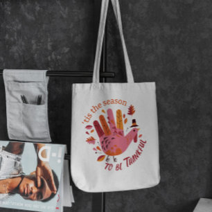 Thanksgiving Turkey Hand Tote Bag