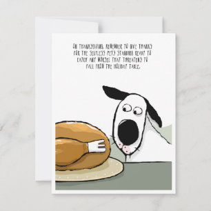 Thanksgiving Turkey Has Help from Family Dog Holiday Card
