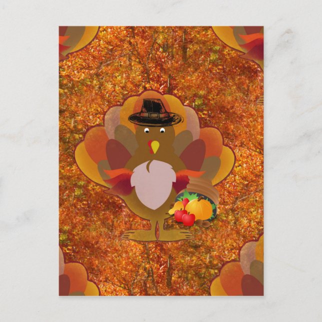 thanksgiving turkey holiday postcard (Front)
