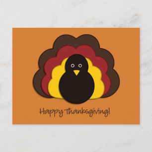 Thanksgiving turkey holiday postcard