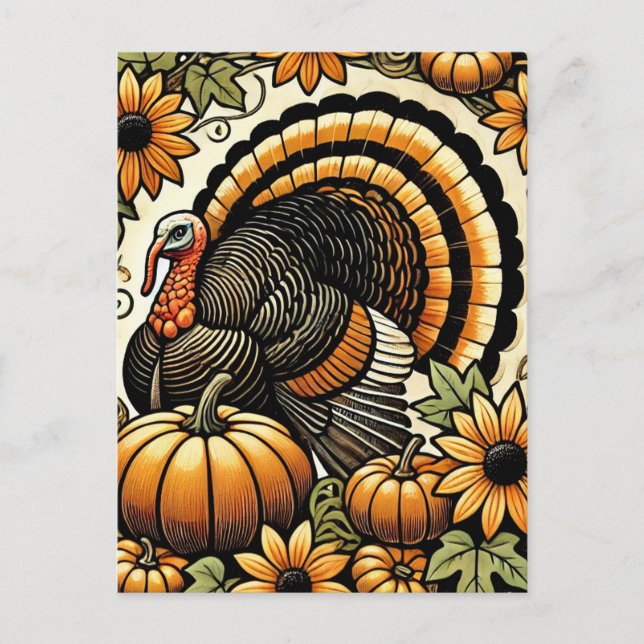 Thanksgiving Turkey                                Holiday Postcard (Front)
