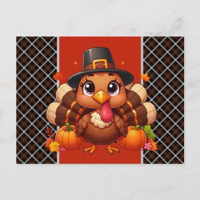 Thanksgiving Turkey  Holiday Postcard (Front)