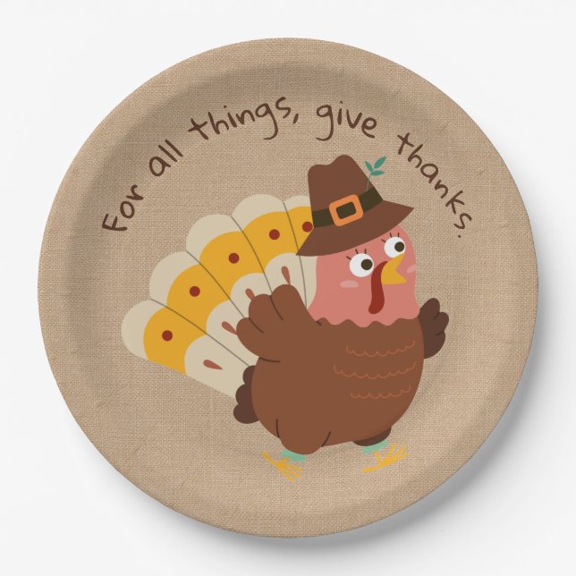 Thanksgiving Turkey Humour Napkins Paper Plate (Front)