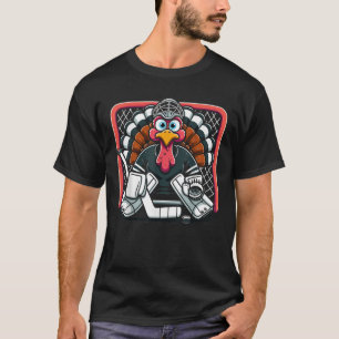 Thanksgiving Turkey Ice Hockey Goalie Youth Boys T T-Shirt