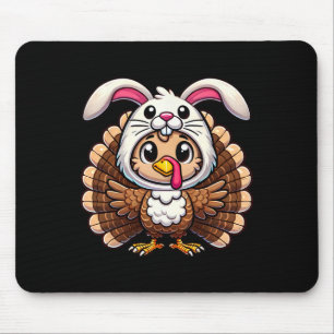 Thanksgiving Turkey In Bunny Rabbit Disguise Funny Mouse Pad