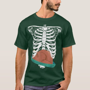 Thanksgiving turkey in ribcage skeleton Xray T-Shirt