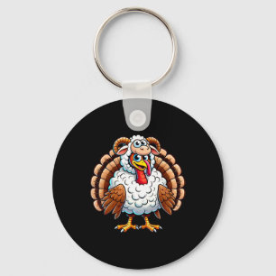 Thanksgiving Turkey In Sheep Disguise Funny Holida Keychain