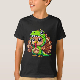 Thanksgiving Turkey In T-rex Costume Funny Dinosau T-Shirt