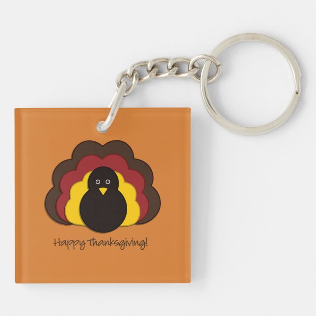 Thanksgiving turkey keychain (Back)
