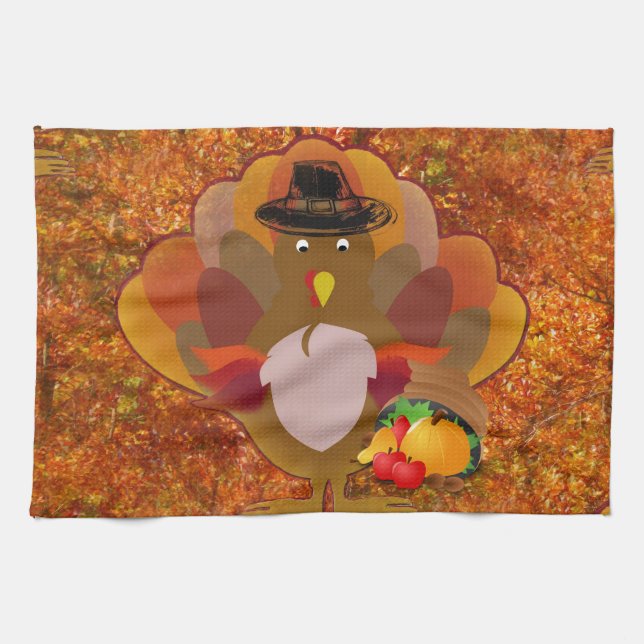 thanksgiving turkey kitchen towel (Horizontal)