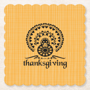 Thanksgiving-  Turkey Mandala Paper Coaster