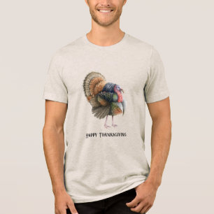 Thanksgiving Turkey Men's T-Shirt Tri-Blend Shirt
