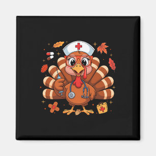 Thanksgiving Turkey Nurse Nursing Women Girl Fall Magnet