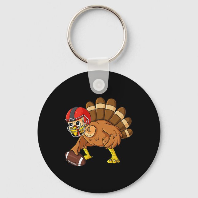 Thanksgiving Turkey Offensive Centre Football Boys Keychain (Front)