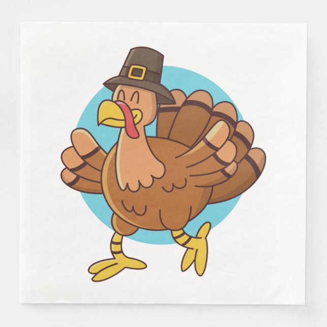 Thanksgiving Turkey paper napkins (Front)