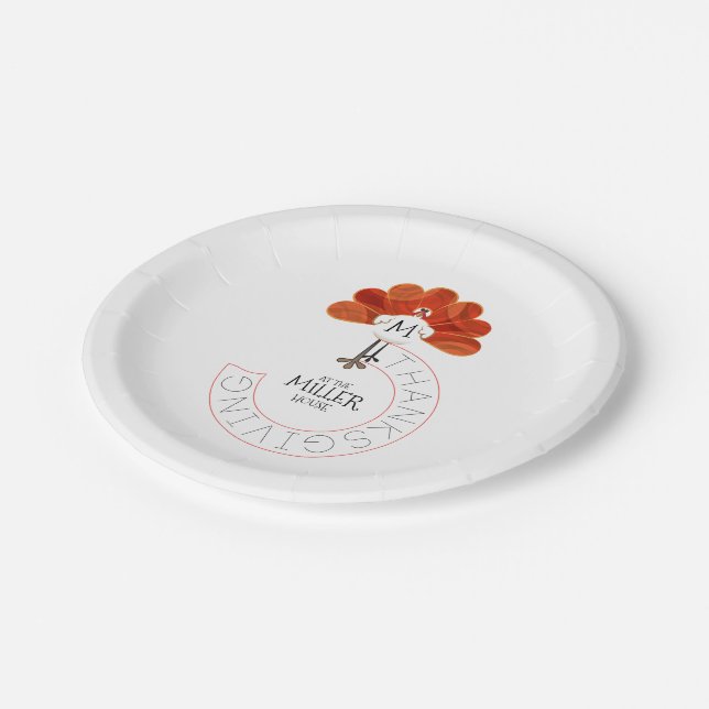 Thanksgiving Turkey Paper Plate (Angled)