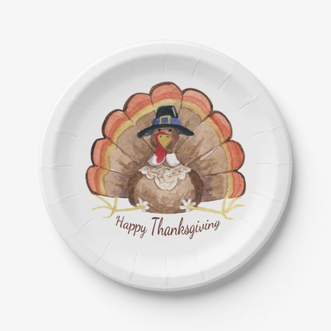 Thanksgiving Turkey Paper Plate (Front)