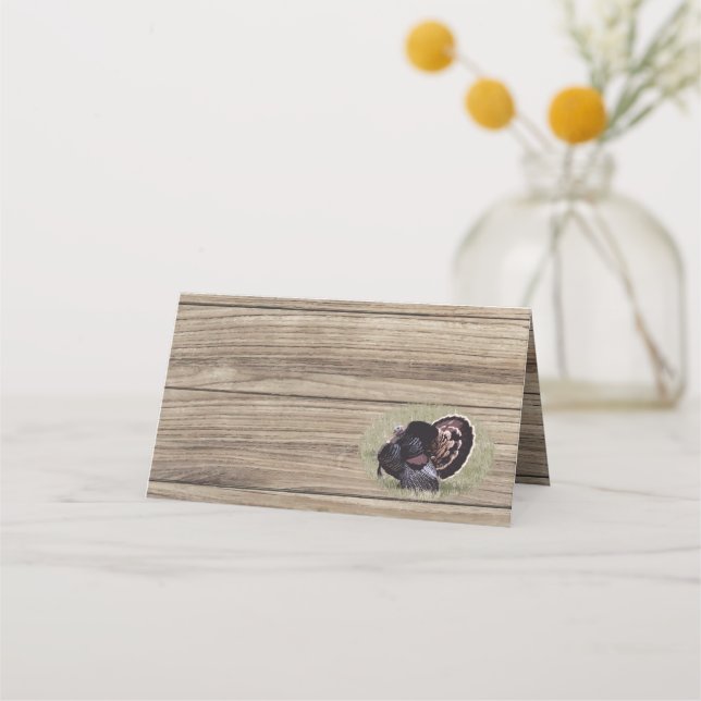 THANKSGIVING TURKEY PENCIL DRAWING PLACE CARD (Front)