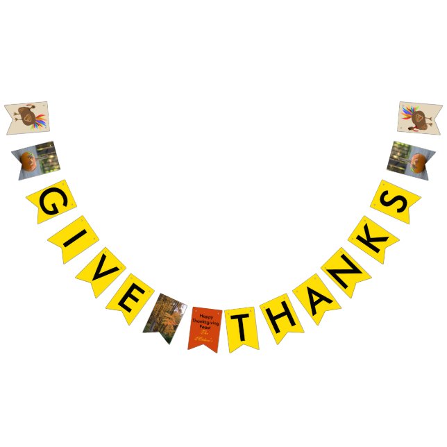 Thanksgiving Turkey Pumpkin Bunting Banner (All)