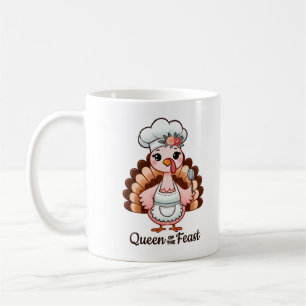 Thanksgiving Turkey Queen - Funny Holiday Design Coffee Mug