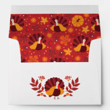 Thanksgiving Turkey Return Address Envelopes