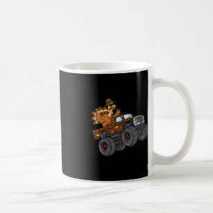 Thanksgiving Turkey Riding Monster Truck Boys Kids Coffee Mug