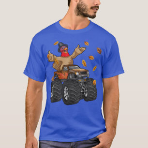 Thanksgiving Turkey Riding Monster Truck Funny Boy T-Shirt