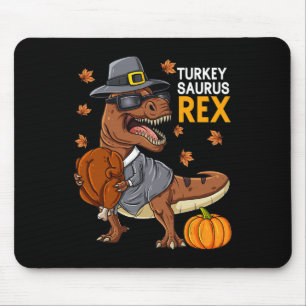 Thanksgiving Turkey Saurus T Rex Pilgrim Dinosaur  Mouse Pad