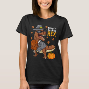Thanksgiving Turkey Saurus T Rex Pilgrim Dinosaur  T-Shirt